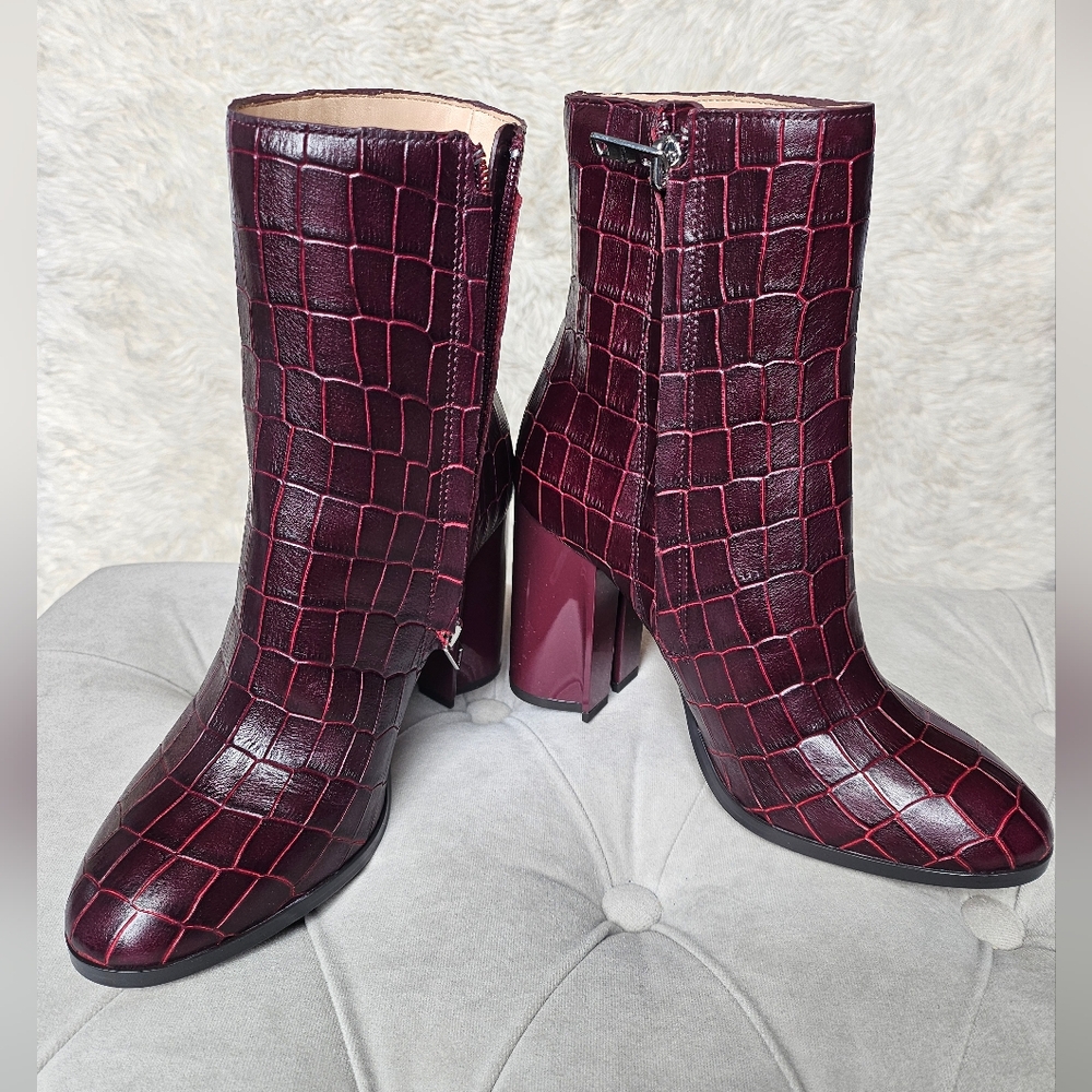 Coach Brielle Croc-embossed leather ankle boots